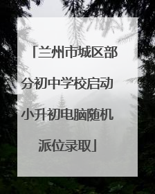 兰州市城区部分初中学校启动小升初电脑随机派位录取