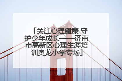 关注心理健康 守护少年成长——济南市高新区心理生涯培训奥龙小学专场