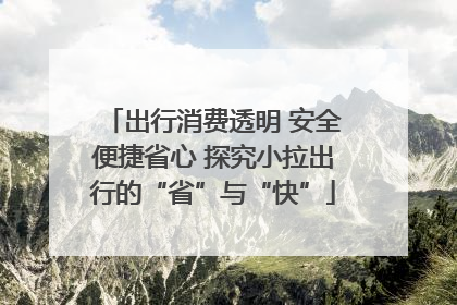 出行消费透明 安全便捷省心 探究小拉出行的“省”与“快”