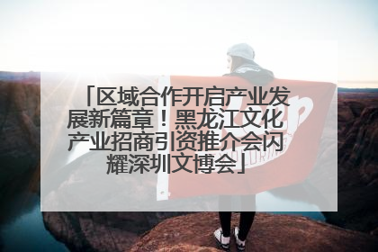 区域合作开启产业发展新篇章！黑龙江文化产业招商引资推介会闪耀深圳文博会