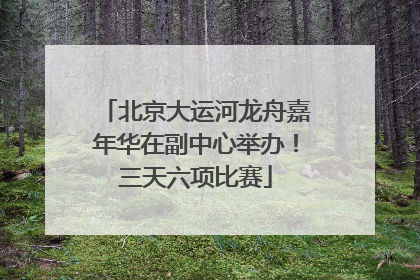 北京大运河龙舟嘉年华在副中心举办！三天六项比赛