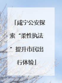咸宁公安探索“柔性执法”提升市民出行体验