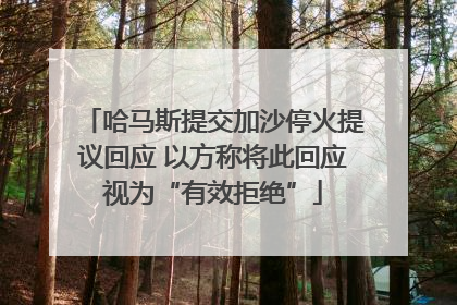 哈马斯提交加沙停火提议回应 以方称将此回应视为“有效拒绝”