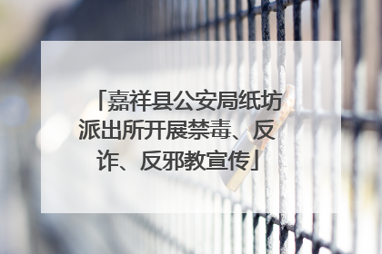 嘉祥县公安局纸坊派出所开展禁毒、反诈、反邪教宣传