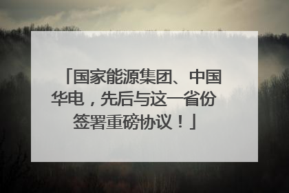 国家能源集团、中国华电，先后与这一省份签署重磅协议！