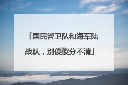 国民警卫队和海军陆战队，别傻傻分不清