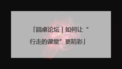 圆桌论坛｜如何让“行走的课堂”更精彩