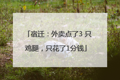 宿迁：外卖点了3 只鸡腿，只花了1分钱
