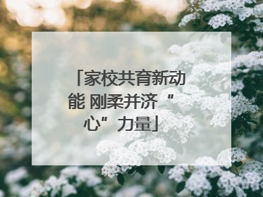家校共育新动能 刚柔并济“心”力量