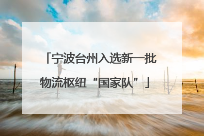 宁波台州入选新一批物流枢纽“国家队”