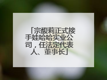 宗馥莉正式接手娃哈哈实业公司，任法定代表人、董事长