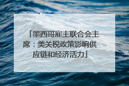 墨西哥雇主联合会主席：美关税政策影响供应链和经济活力