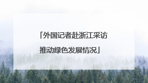 外国记者赴浙江采访推动绿色发展情况