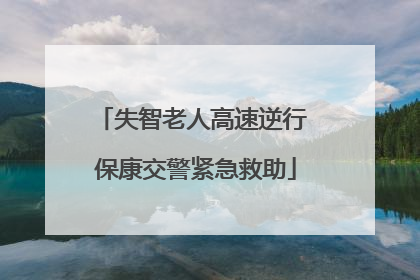 失智老人高速逆行 保康交警紧急救助