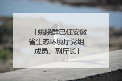 姚晓群已任安徽省生态环境厅党组成员、副厅长