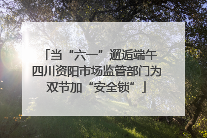 当“六一”邂逅端午 四川资阳市场监管部门为双节加“安全锁”