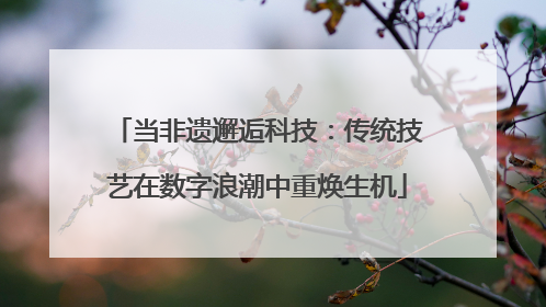 当非遗邂逅科技：传统技艺在数字浪潮中重焕生机