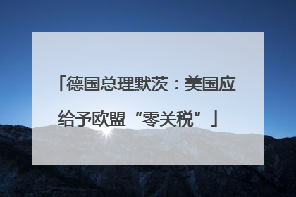 德国总理默茨：美国应给予欧盟“零关税”
