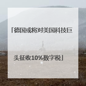 德国或将对美国科技巨头征收10%数字税