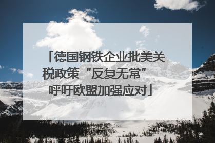 德国钢铁企业批美关税政策“反复无常” 呼吁欧盟加强应对