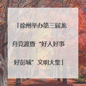 徐州举办第三届龙舟竞渡暨“好人好事好彭城”文明大集
