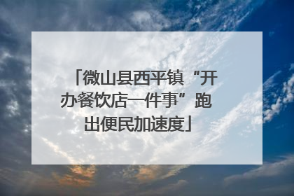 微山县西平镇“开办餐饮店一件事”跑出便民加速度