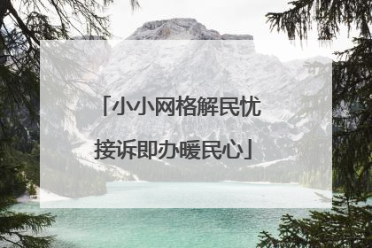小小网格解民忧 接诉即办暖民心