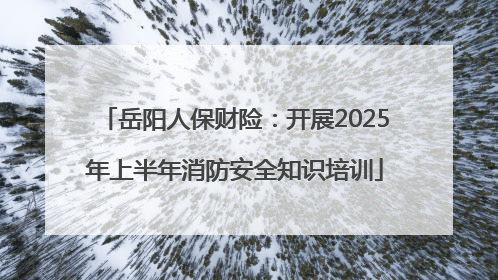 岳阳人保财险：开展2025年上半年消防安全知识培训
