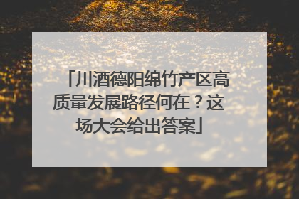 川酒德阳绵竹产区高质量发展路径何在？这场大会给出答案