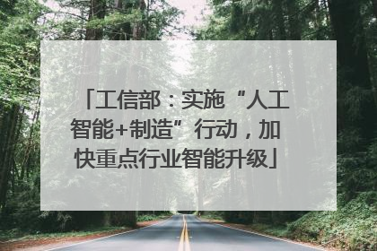 工信部：实施“人工智能+制造”行动，加快重点行业智能升级
