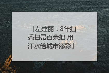 左建丽：8年扫秃扫帚百余把 用汗水给城市添彩