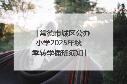 常德市城区公办小学2025年秋季转学插班须知