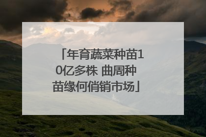 年育蔬菜种苗10亿多株 曲周种苗缘何俏销市场