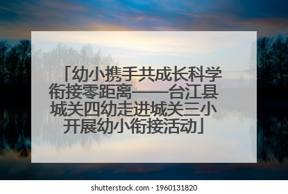 幼小携手共成长科学衔接零距离——台江县城关四幼走进城关三小开展幼小衔接活动