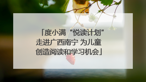 度小满“悦读计划”走进广西南宁 为儿童创造阅读和学习机会