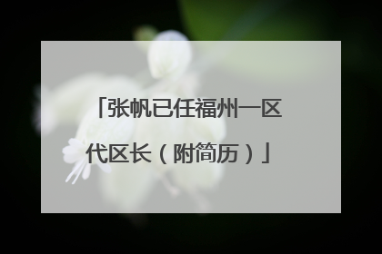 张帆已任福州一区代区长（附简历）