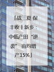 战三夏 保丰收丨新乡：中低产田“逆袭” 亩均增产15%