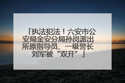 执法犯法！六安市公安局金安分局孙岗派出所原指导员、一级警长刘军被“双开”