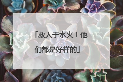 救人于水火！他们都是好样的