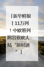 新华鲜报丨11万列！中欧班列跑出亚欧大陆“新时速”