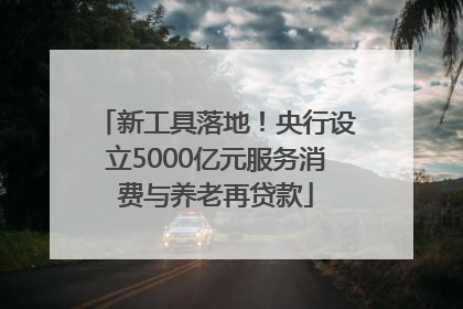 新工具落地！央行设立5000亿元服务消费与养老再贷款