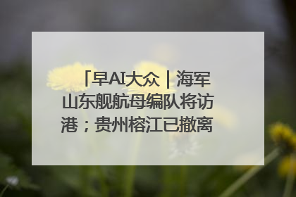 早AI大众｜海军山东舰航母编队将访港；贵州榕江已撤离转移群众超4万人