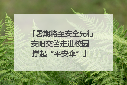 暑期将至安全先行 安阳交警走进校园撑起“平安伞”