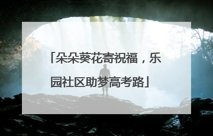朵朵葵花寄祝福，乐园社区助梦高考路