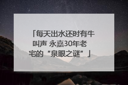 每天出水还时有牛叫声 永嘉30年老宅的“泉眼之谜”