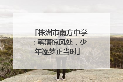 株洲市南方中学：笔落惊风处，少年逐梦正当时