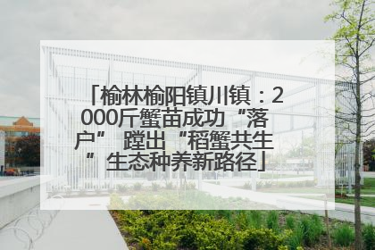 榆林榆阳镇川镇：2000斤蟹苗成功“落户” 蹚出“稻蟹共生”生态种养新路径