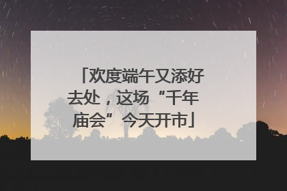 欢度端午又添好去处，这场“千年庙会”今天开市