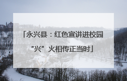 永兴县：红色宣讲进校园 “兴”火相传正当时