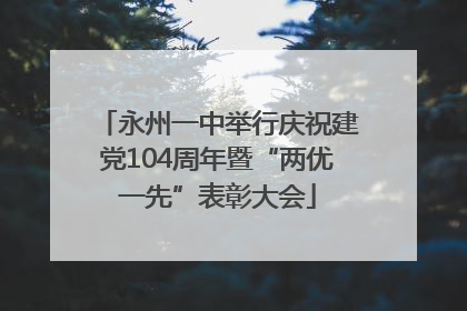 永州一中举行庆祝建党104周年暨“两优一先”表彰大会